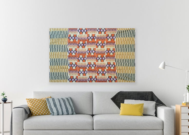 Chief and Elders, Champion Hand Woven Kente wall hanging