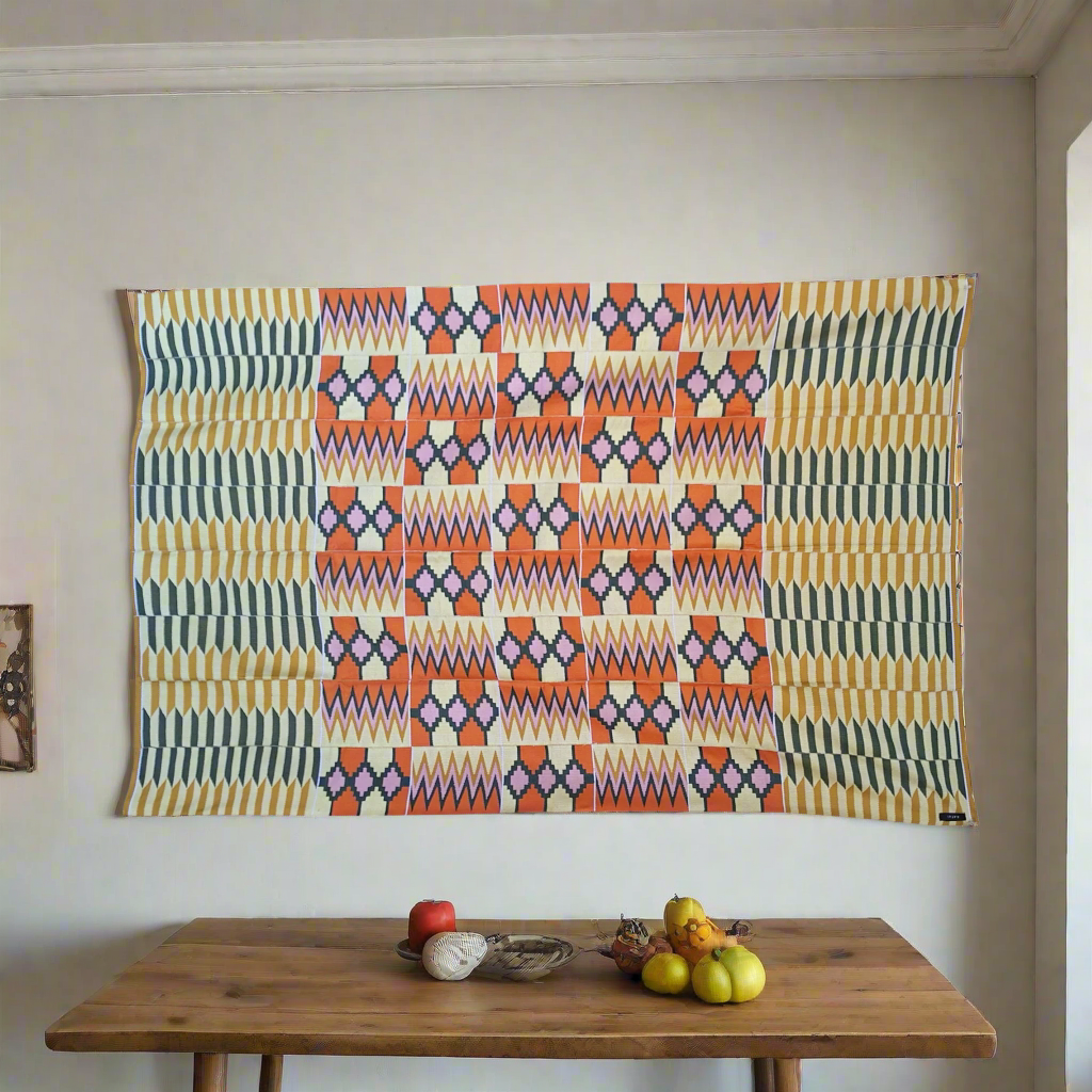 Chief and Elders, Champion Hand Woven Kente wall hanging